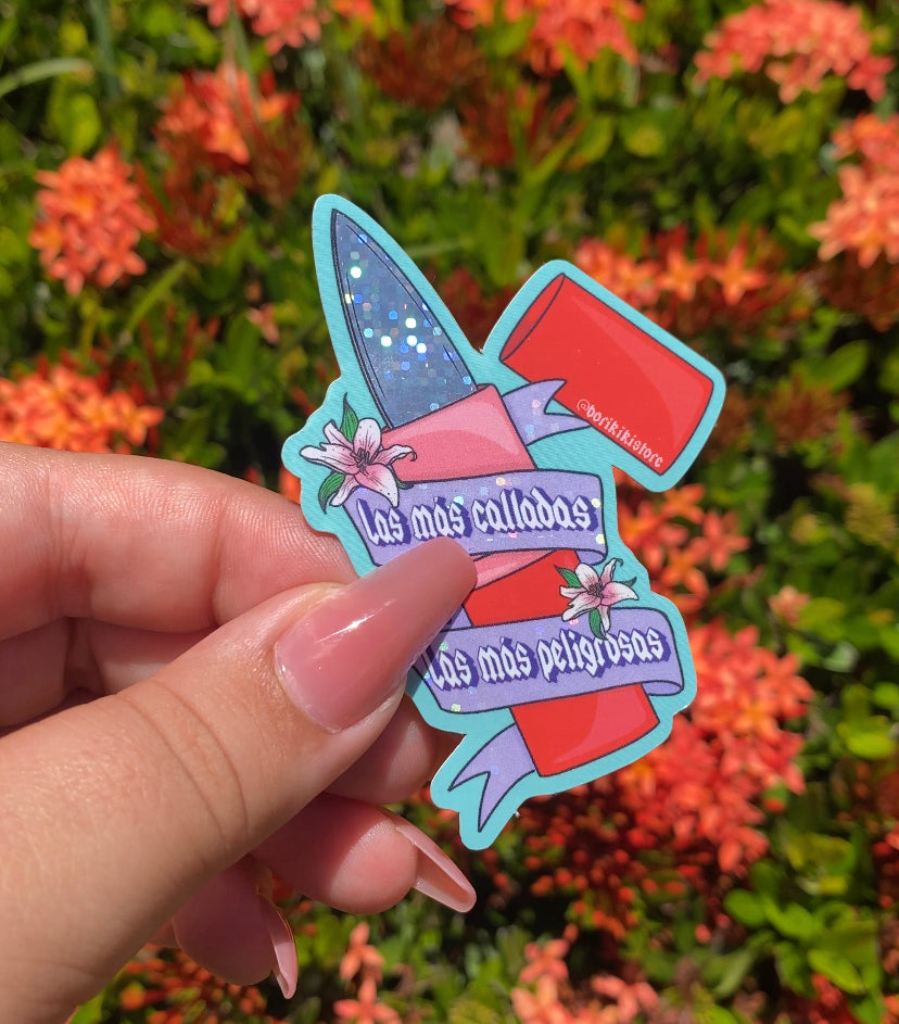Las más calladas (Lipstick) - Premium Glitter Sticker