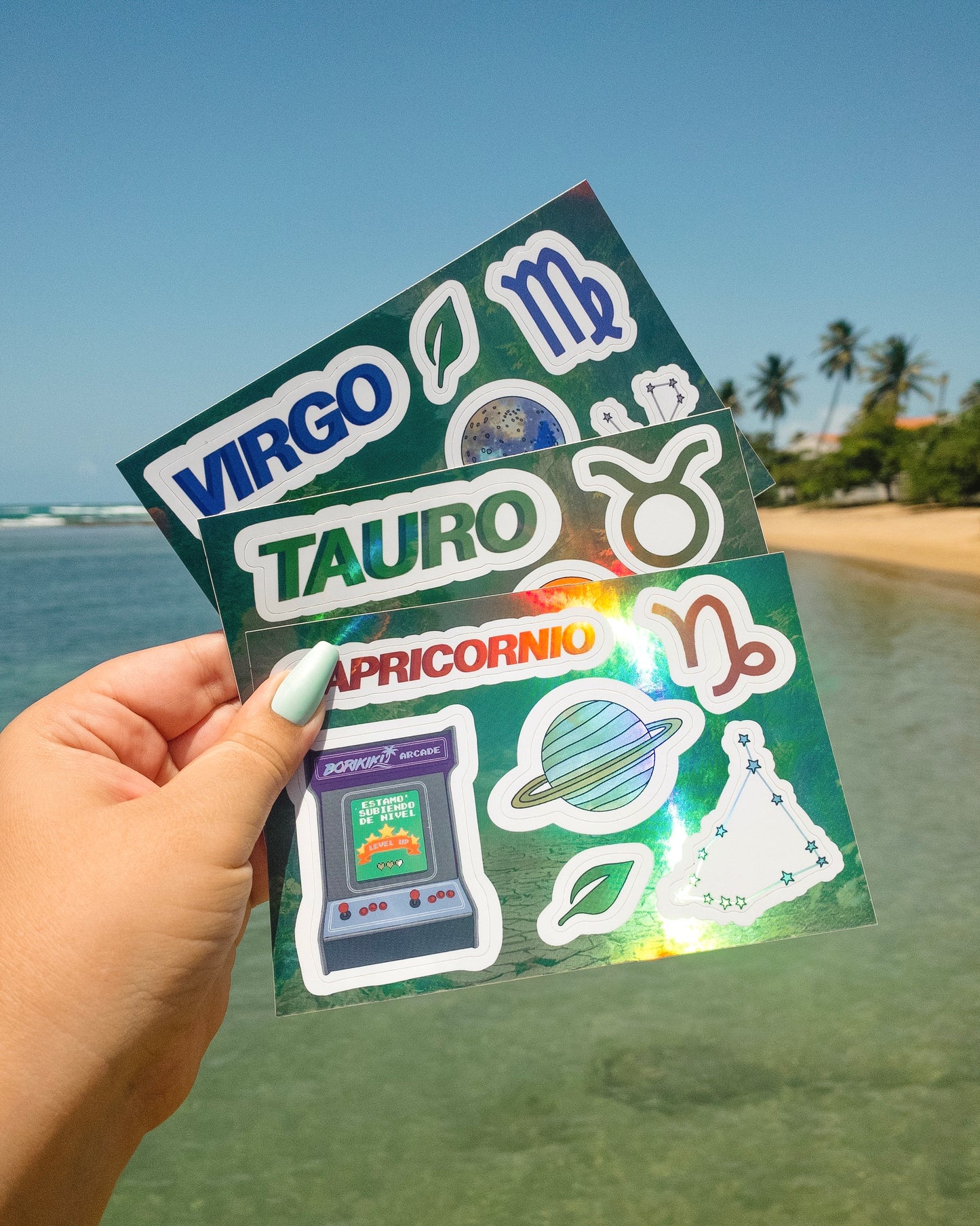 Capricornio - Sticker Sheet (Premium Holographic)